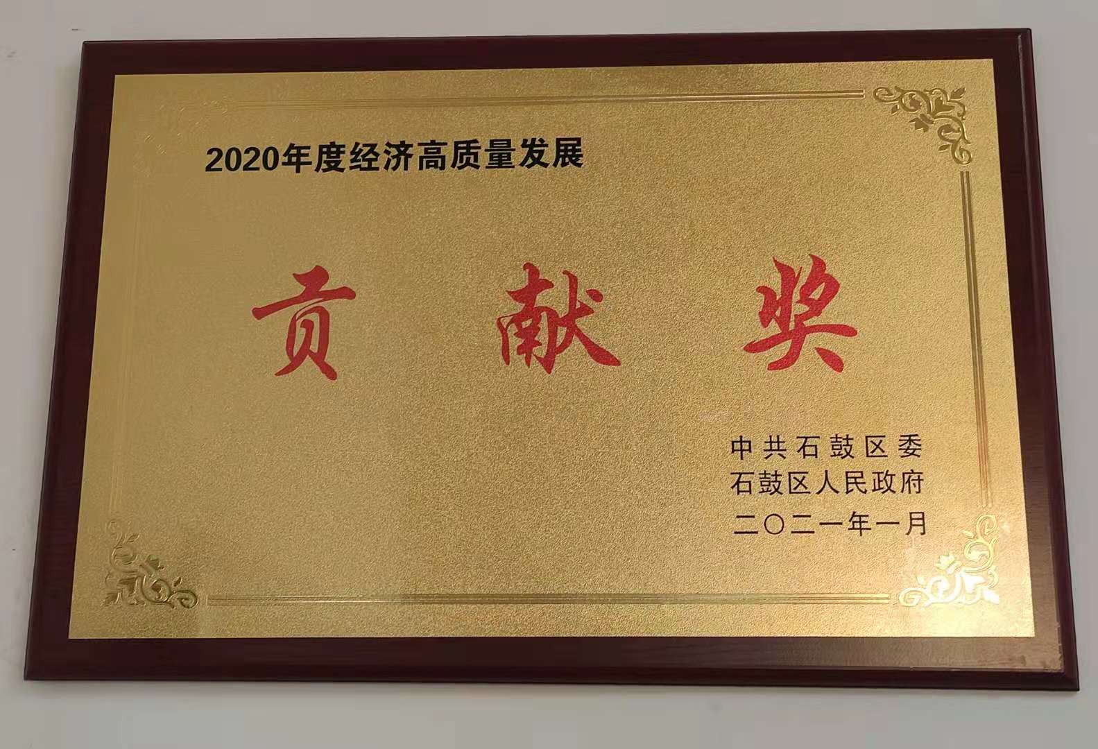 2020年经济高质量发展贡献奖