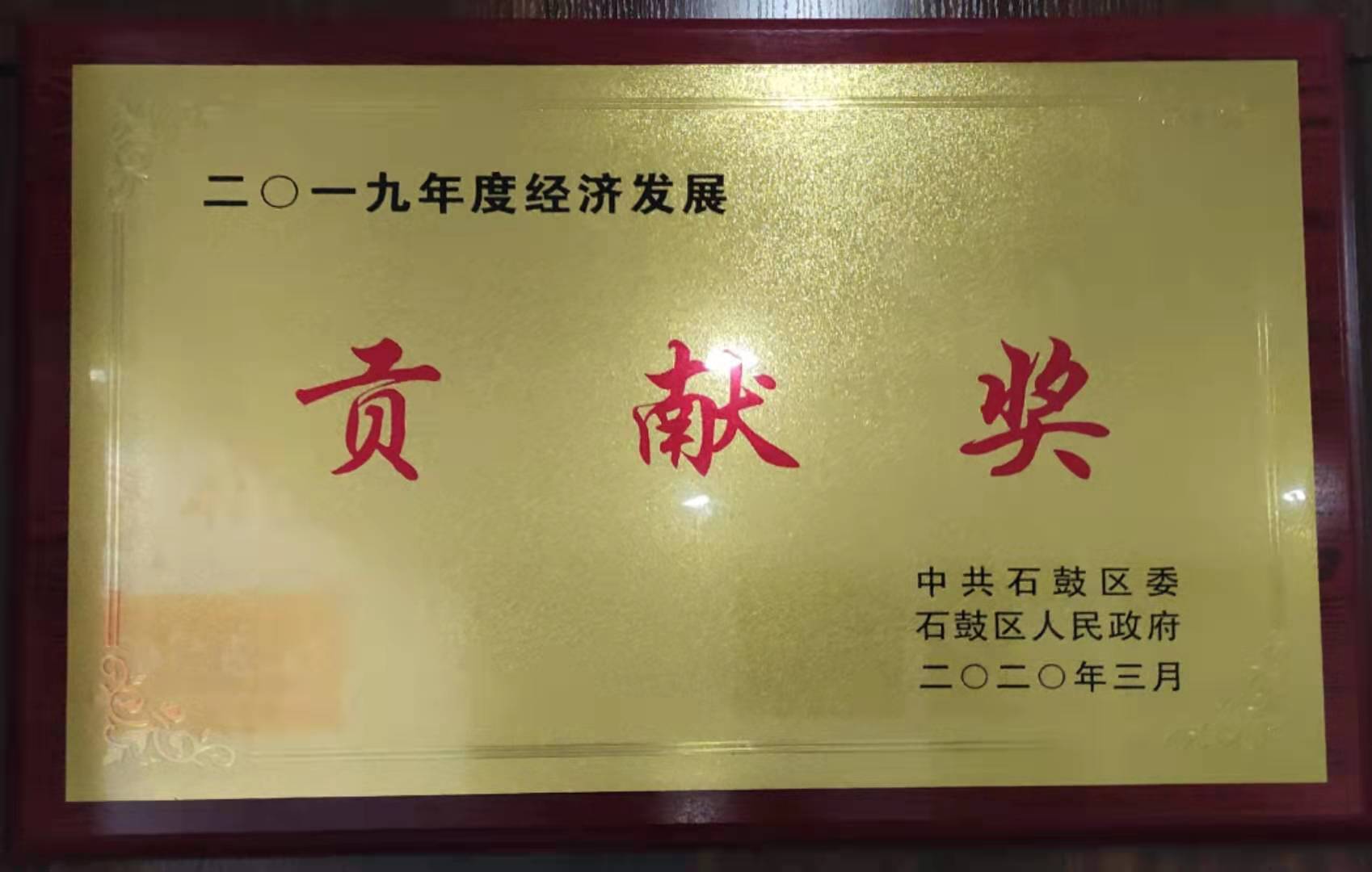 2019年经济发展贡献奖